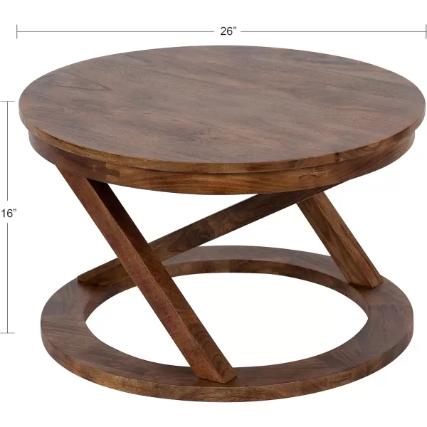 imageKate and Laurel Aja Wood Coffee Table 26x26x16 Walnut BrownWalnut Brown