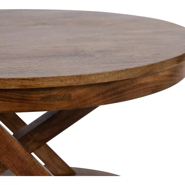 imageKate and Laurel Aja Wood Coffee Table 26x26x16 Walnut BrownWalnut Brown