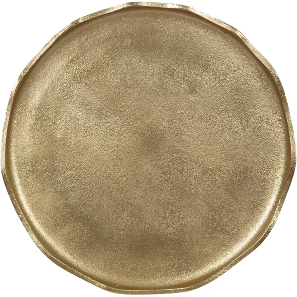 imageKate and Laurel Alessia Modern Round Metal Side Table 15 x 15 x 22 Gold Decorative Glam Cast Aluminum End Table with Deckled Edge for Bedroom Nightstand or Living Room AccentGold