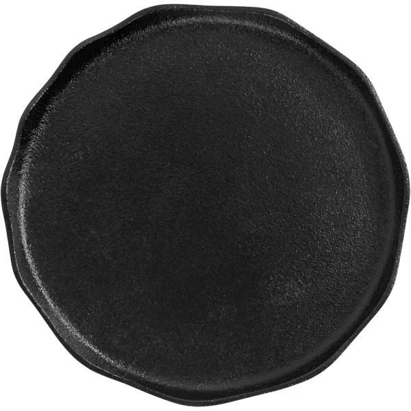 imageKate and Laurel Alessia Modern Round Metal Side Table 15 x 15 x 22 Gold Decorative Glam Cast Aluminum End Table with Deckled Edge for Bedroom Nightstand or Living Room AccentBlack