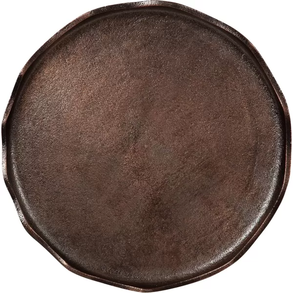 imageKate and Laurel Alessia Modern Round Metal Side Table 15 x 15 x 22 Gold Decorative Glam Cast Aluminum End Table with Deckled Edge for Bedroom Nightstand or Living Room AccentBronze