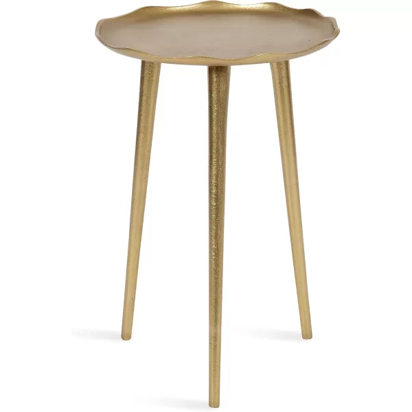 imageKate and Laurel Alessia Modern Round Metal Side Table 15 x 15 x 22 Gold Decorative Glam Cast Aluminum End Table with Deckled Edge for Bedroom Nightstand or Living Room AccentGold