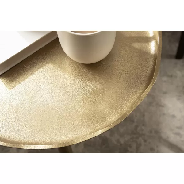 imageKate and Laurel Alessia Modern Round Metal Side Table 15 x 15 x 22 Gold Decorative Glam Cast Aluminum End Table with Deckled Edge for Bedroom Nightstand or Living Room AccentGold
