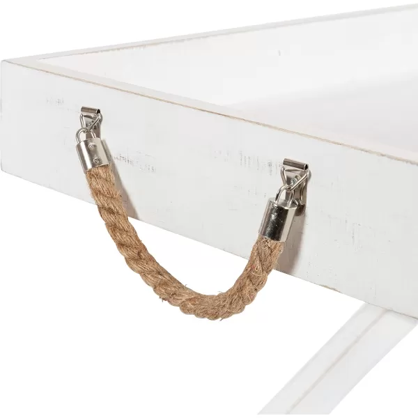 imageKate and Laurel Bayville Farmhouse Wood Coffee Tray Table 32 x 16 x 18 White Decorative Modern Coffee Table with Deep Removable Tray for Serving Display and Storage