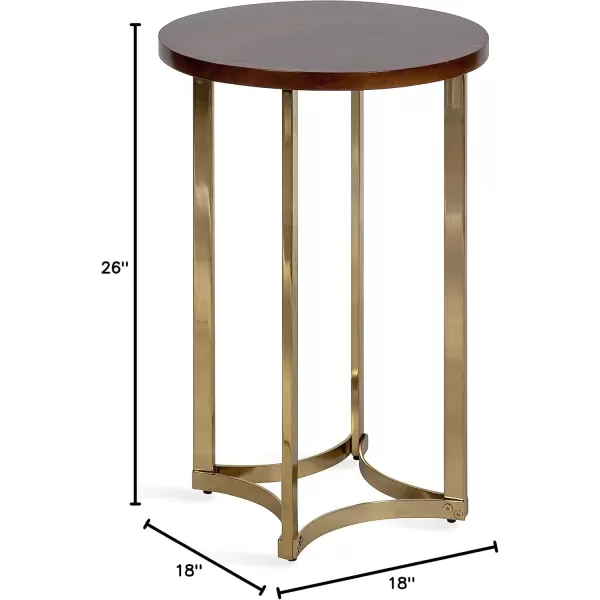 imageKate and Laurel Bellingham MidCentury Side Table 18 x 18 x 26 Walnut Brown Modern End Table for Storage and Display