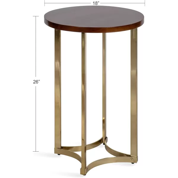 imageKate and Laurel Bellingham MidCentury Side Table 18 x 18 x 26 Walnut Brown Modern End Table for Storage and Display