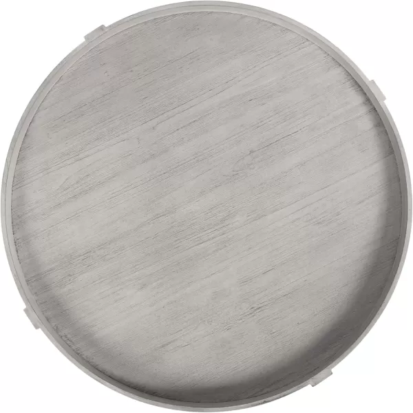 imageKate and Laurel Bellport Traditional Tiered Round Coffee Table for Living Room Decor 29x29x21 WhiteGrey