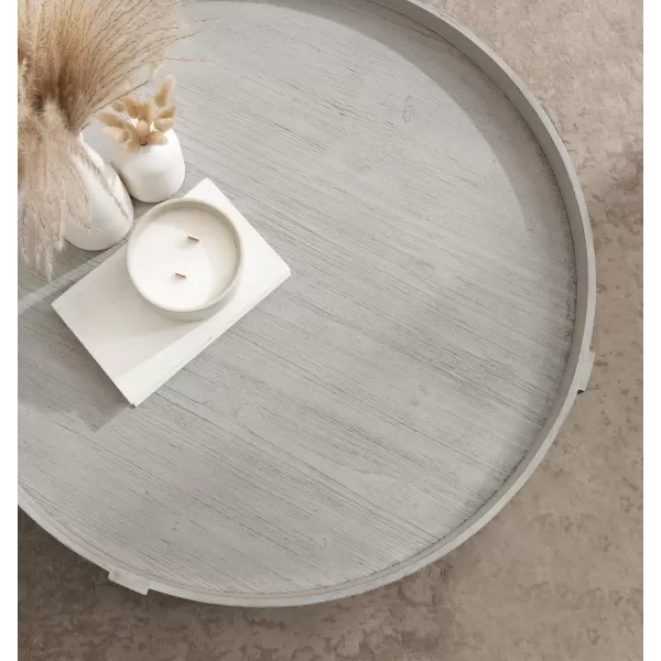 imageKate and Laurel Bellport Traditional Tiered Round Coffee Table for Living Room Decor 29x29x21 WhiteGrey