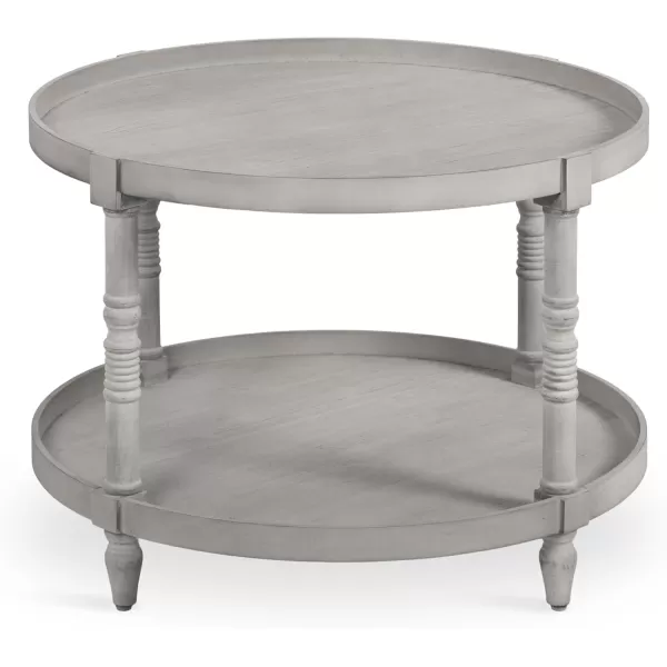 imageKate and Laurel Bellport Traditional Tiered Round Coffee Table for Living Room Decor 29x29x21 WhiteGrey