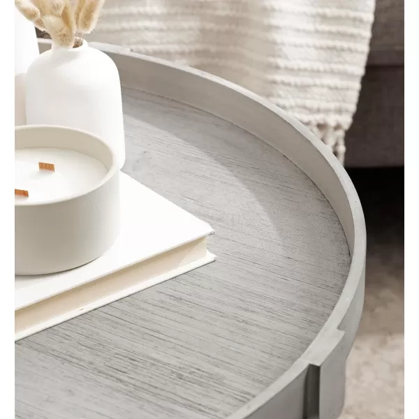 imageKate and Laurel Bellport Traditional Tiered Round Coffee Table for Living Room Decor 29x29x21 WhiteGrey