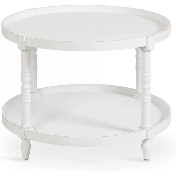 imageKate and Laurel Bellport Traditional Tiered Round Coffee Table for Living Room Decor 29x29x21 WhiteWhite