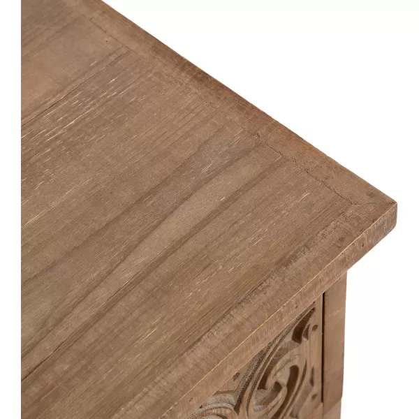 imageKate and Laurel Cassetta Soft Side Table with Useful Storage Drawer and Carved Detailing 19x14x28 Rustic BrownRustic Brown