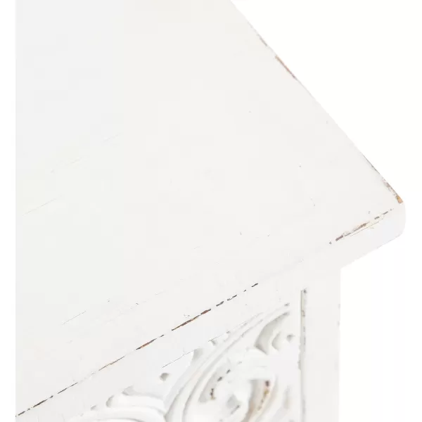 imageKate and Laurel Cassetta Soft Side Table with Useful Storage Drawer and Carved Detailing 19x14x28 Rustic BrownWhite
