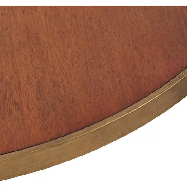 imageKate and Laurel Clegg Mid Century Round Wood and Metal Coffee Table Walnut Brown and Gold