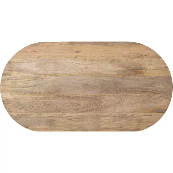 imageKate and Laurel Conan MidCentury Modern Oval Coffee Table with Solid Mango Wood Construction and Stylish Tapered Wooden Legs 38x20x17 Natural
