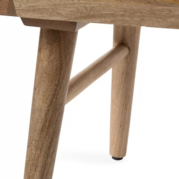 imageKate and Laurel Conan MidCentury Modern Oval Coffee Table with Solid Mango Wood Construction and Stylish Tapered Wooden Legs 38x20x17 Natural