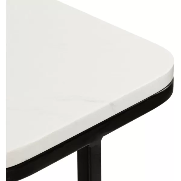 imageKate and Laurel Credele Modern Marble Square Drink Table with Metal Base for Living Room Decor 8x8x22 BlackWhiteBlackWhite