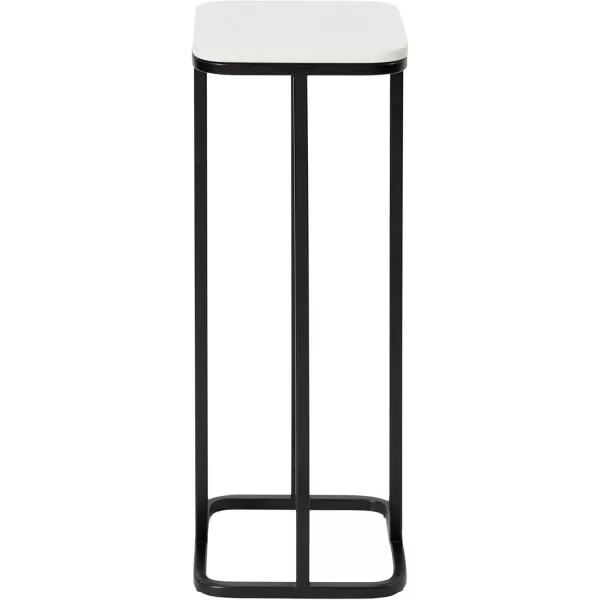 imageKate and Laurel Credele Modern Marble Square Drink Table with Metal Base for Living Room Decor 8x8x22 BlackWhiteBlackWhite