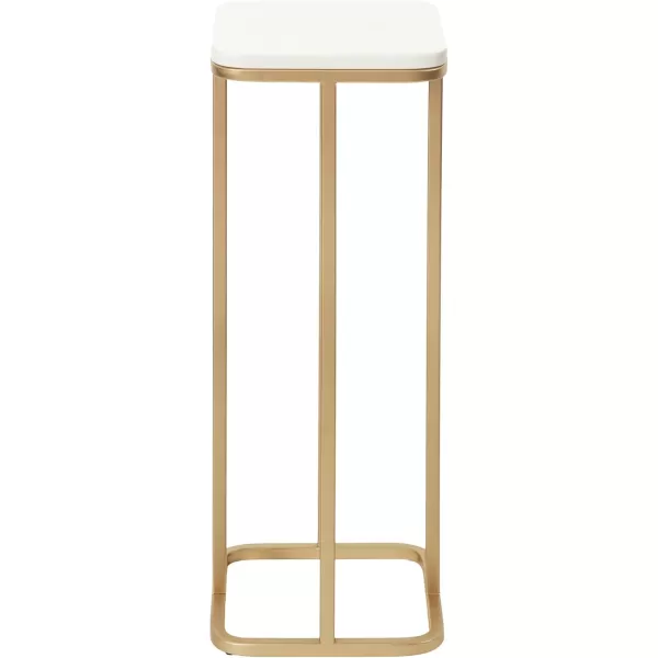 imageKate and Laurel Credele Modern Marble Square Drink Table with Metal Base for Living Room Decor 8x8x22 BlackWhiteWhiteGold