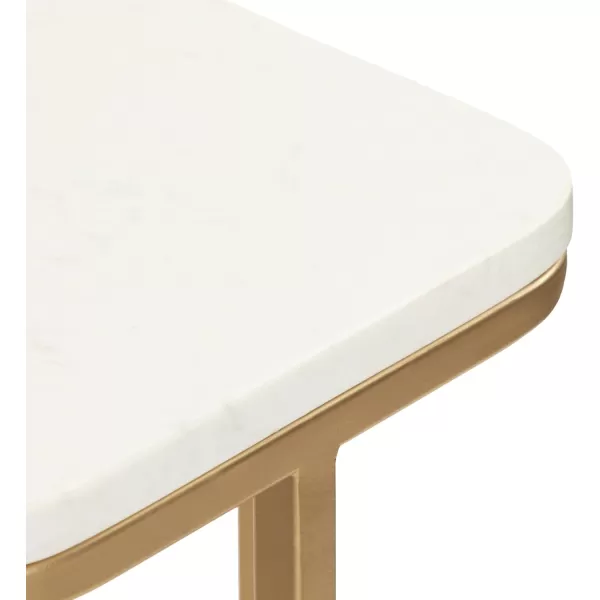 imageKate and Laurel Credele Modern Marble Square Drink Table with Metal Base for Living Room Decor 8x8x22 BlackWhiteWhiteGold