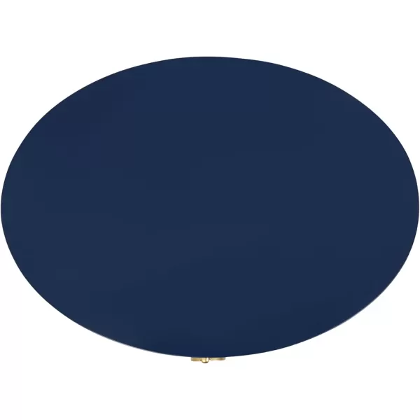 imageKate and Laurel Decklyn Modern Glam Metal and Wood Side Table with Useful Storage Drawer 16x12x24 Navy Blue