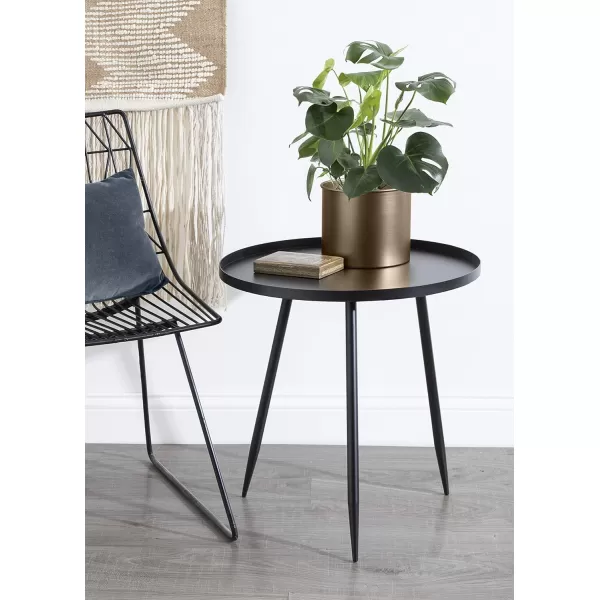 imageKate and Laurel Duvall Modern Round Metal Side Table 20 x 20 x 205 Black Chic Minimalist End Table for Storage and Display