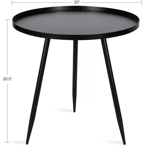 imageKate and Laurel Duvall Modern Round Metal Side Table 20 x 20 x 205 Black Chic Minimalist End Table for Storage and Display