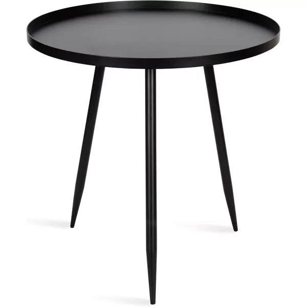 imageKate and Laurel Duvall Modern Round Metal Side Table 20 x 20 x 205 Black Chic Minimalist End Table for Storage and Display