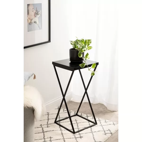 imageKate and Laurel Elix Modern Farmhouse Wood and Metal Accent Drink Table for Display and Home Decor 12x12x24 BlackBlack