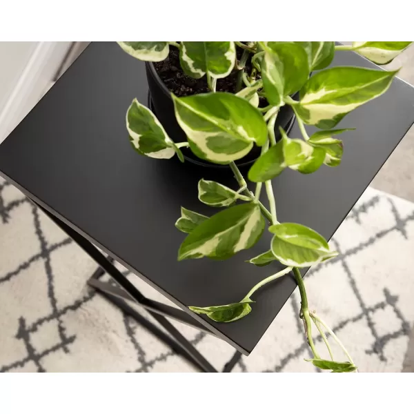 imageKate and Laurel Elix Modern Farmhouse Wood and Metal Accent Drink Table for Display and Home Decor 12x12x24 BlackBlack