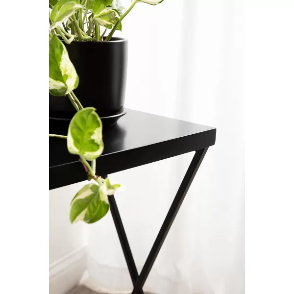 imageKate and Laurel Elix Modern Farmhouse Wood and Metal Accent Drink Table for Display and Home Decor 12x12x24 BlackBlack