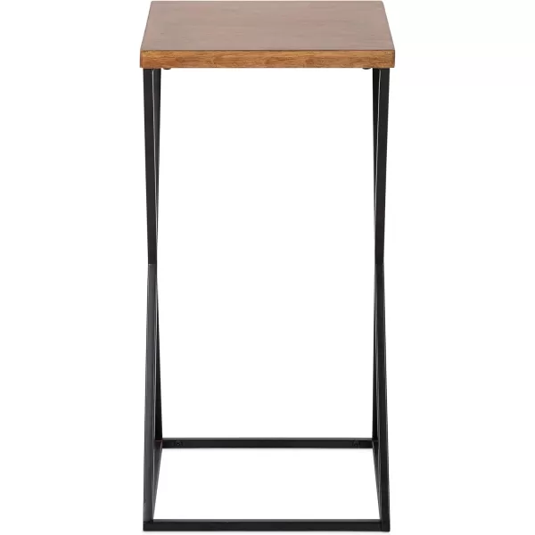 imageKate and Laurel Elix Modern Farmhouse Wood and Metal Accent Drink Table for Display and Home Decor 12x12x24 BlackRustic BrownBlack