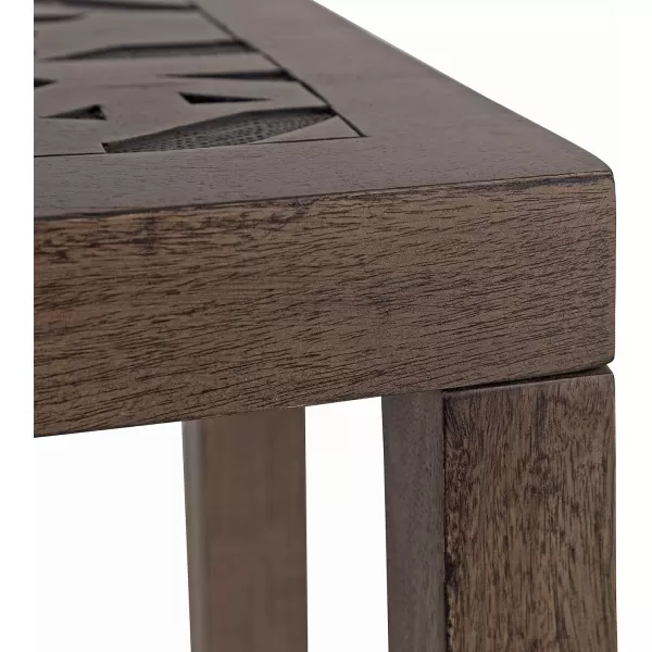 imageKate and Laurel Elyria Bohemian Engraved Side Table 20 x 14 x 26 Gray Modern Side Table for Storage and DisplayEngraved Gray