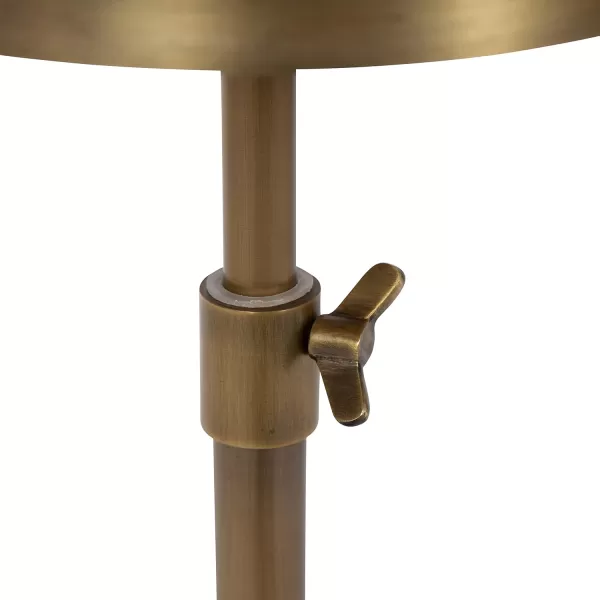 imageKate and Laurel Engles Traditional AdjustableHeight Pedestal Drink Table 10 x 10 x 30 Antique Brass Vintage Round Indoor Metal Plant Stand with Embossed Sunburst PatternGold