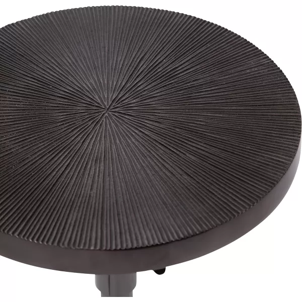imageKate and Laurel Engles Traditional AdjustableHeight Pedestal Drink Table 10 x 10 x 30 Antique Brass Vintage Round Indoor Metal Plant Stand with Embossed Sunburst PatternPewter