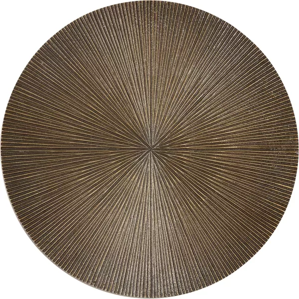 imageKate and Laurel Engles Traditional AdjustableHeight Pedestal Drink Table 10 x 10 x 30 Antique Brass Vintage Round Indoor Metal Plant Stand with Embossed Sunburst PatternGold