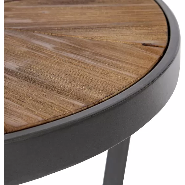 imageKate and Laurel Farmhouse Gerhardt Round Wood and Metal Coffee Table 24 x 24 x 155 Rustic Brown and Charcoal Dark Gray Modern Living Room Table for Storage and Display