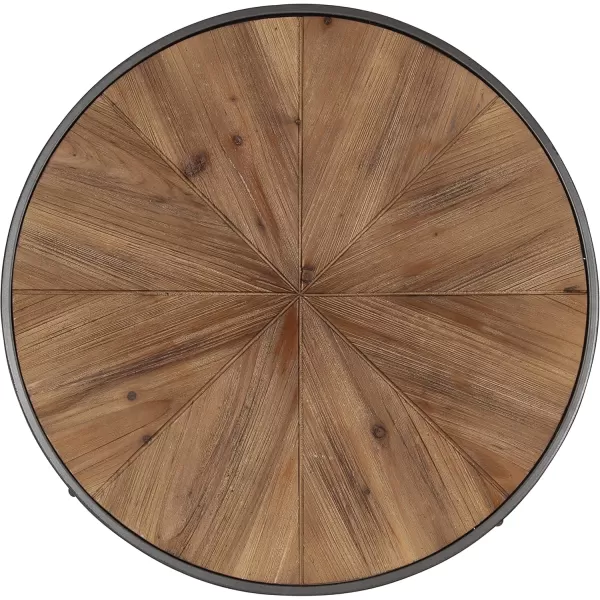 imageKate and Laurel Farmhouse Gerhardt Round Wood and Metal Coffee Table 24 x 24 x 155 Rustic Brown and Charcoal Dark Gray Modern Living Room Table for Storage and Display