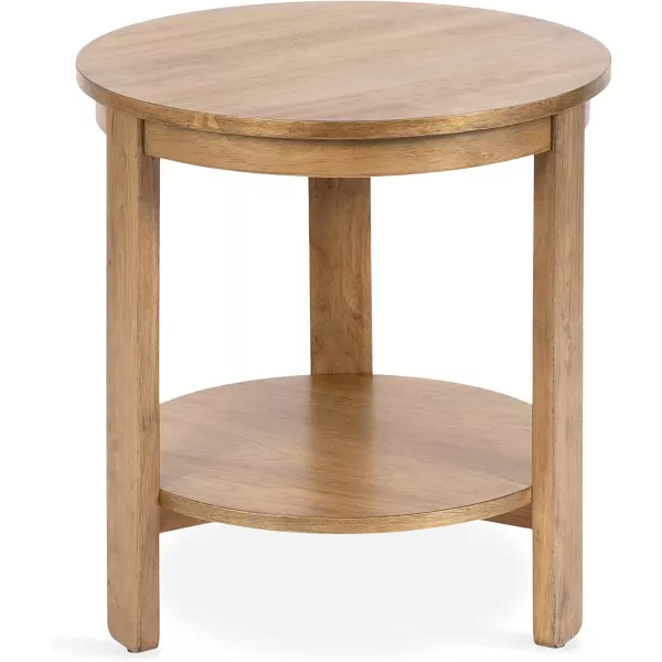 imageKate and Laurel Foxford Tiered Round Side Table 22 x 22 x 24 Natural Brown Transitional TwoTier Circle Nightstand Table with Storage and Resilient Wood Construction for Bedroom DecorNatural
