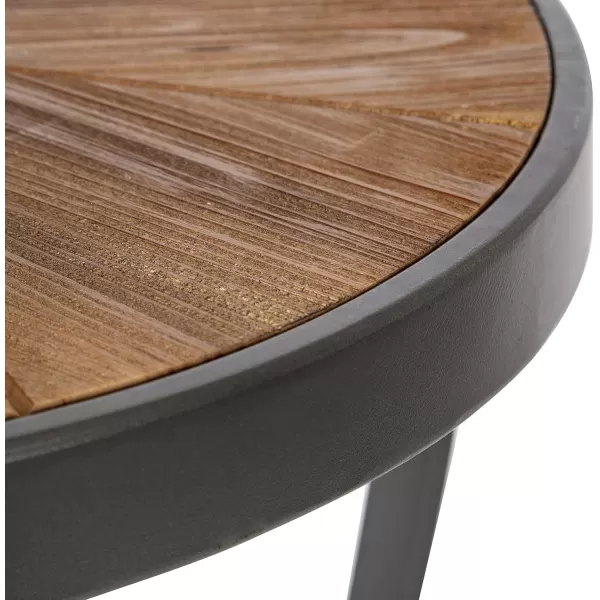imageKate and Laurel Gerhardt Farmhouse Round Wood and Metal Side Table 20 x 20 x 185 Rustic Brown and Dark Gray Charcoal Modern End Table for Storage and DisplayRustic BrownBlack