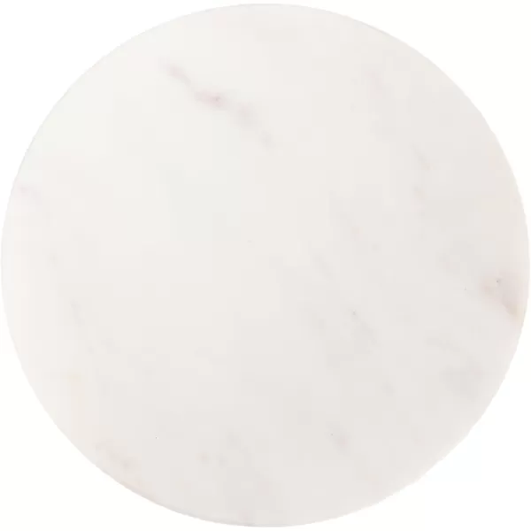 imageKate and Laurel Helio Modern Round Drink Table 8 x 8 x 24 White and Gray Gunmetal Natural Marble Cocktail Table for Small Spaces and Use as Small Plant Stand or Nightstand