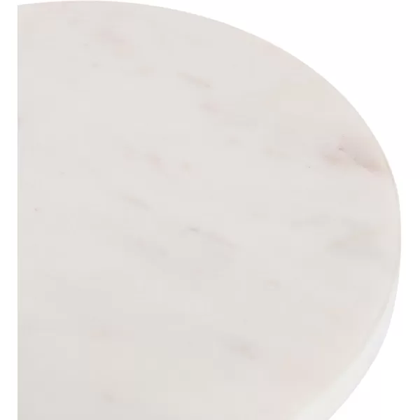 imageKate and Laurel Helio Modern Round Drink Table 8 x 8 x 24 White and Gray Gunmetal Natural Marble Cocktail Table for Small Spaces and Use as Small Plant Stand or Nightstand