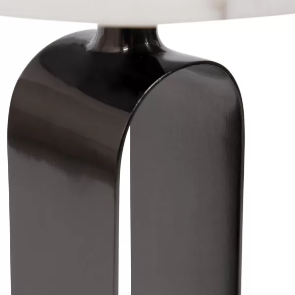 imageKate and Laurel Helio Modern Round Drink Table 8 x 8 x 24 White and Gray Gunmetal Natural Marble Cocktail Table for Small Spaces and Use as Small Plant Stand or Nightstand