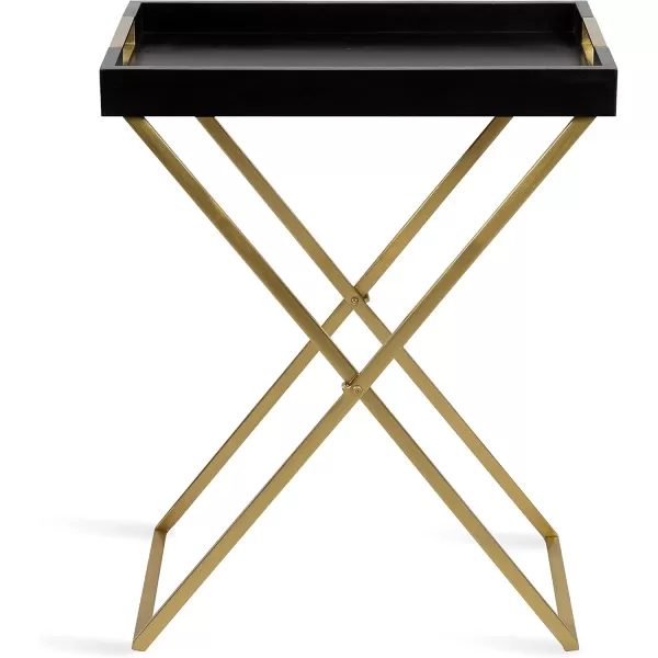imageKate and Laurel Heller Wood and Metal Tray Table 24x16x30 BlackGoldBlackGold
