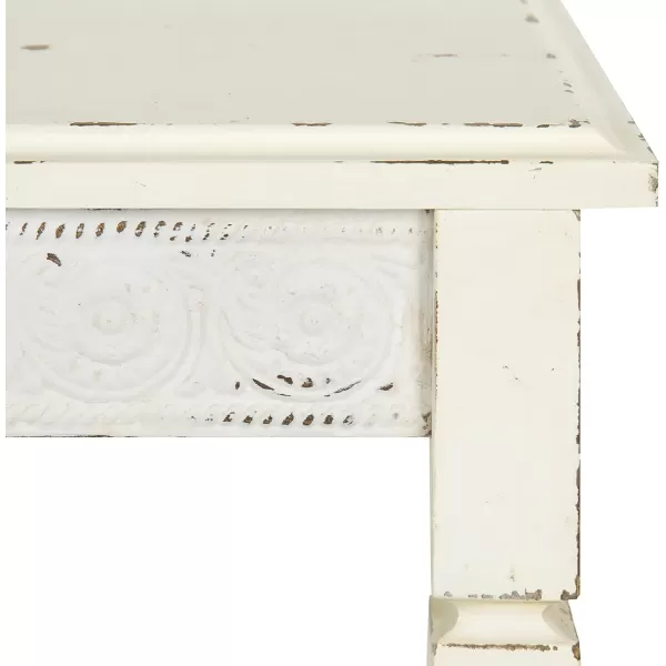 imageKate and Laurel Idabelle Wood Side Table with Drawer Cream