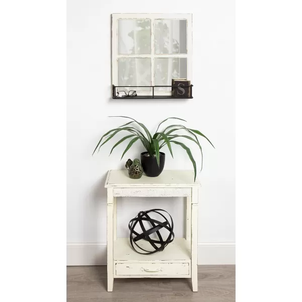 imageKate and Laurel Idabelle Wood Side Table with Drawer Cream