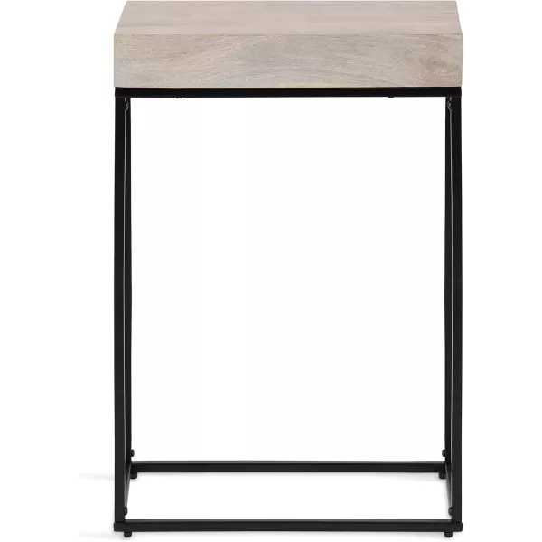 imageKate and Laurel Karlsen Wood and Metal Narrow Side Table 16 x 24 x 8 Natural Brown and Black Modern Transitional Slim Nightstand with Mixed Materials DesignWhiteBlack