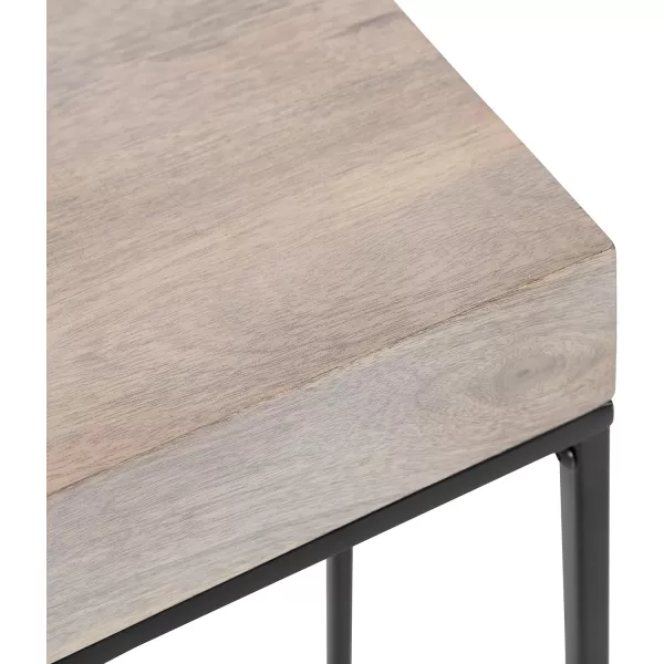 imageKate and Laurel Karlsen Wood and Metal Narrow Side Table 16 x 24 x 8 Natural Brown and Black Modern Transitional Slim Nightstand with Mixed Materials DesignWhiteBlack