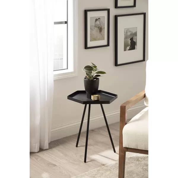 imageKate and Laurel Kashvi Hexagon Side Table 17x15x20 BlackBlack