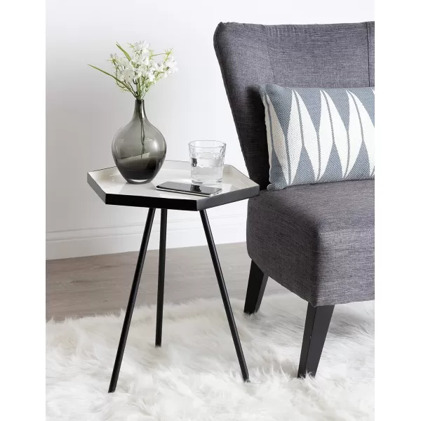 imageKate and Laurel Kashvi Hexagon Side Table 17x15x20 BlackBlackWhite